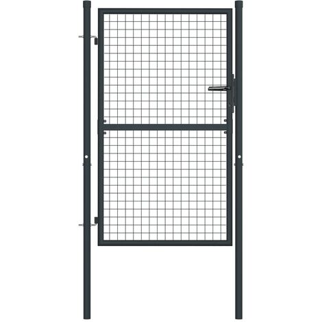 Portail en maille de jardin Acier galvanisé 100 x 175 cm Gris (1/5)