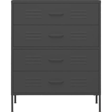 Commode Anthracite 80x35x101,5 Acier (1/5)