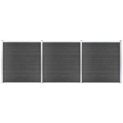 Ensemble de panneau de clôture WPC 526x186 Noir (1/5)