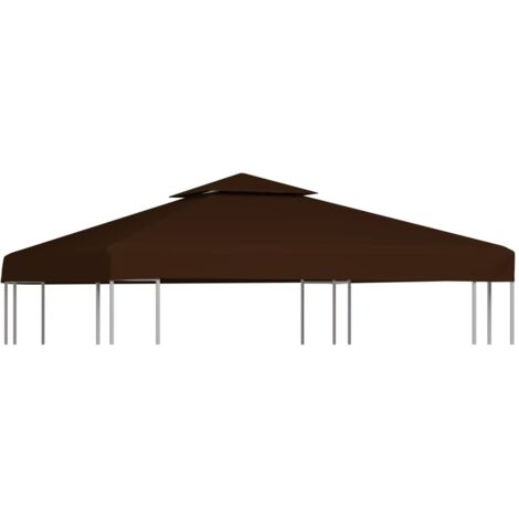 Toile supérieure double de belvédère 310 g/m² 3x3 m Marron - The Living Store (1/5)