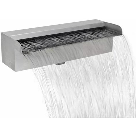 Lame d'eau rectangulaire 30cm Acier inoxydable pour piscine (1/5)