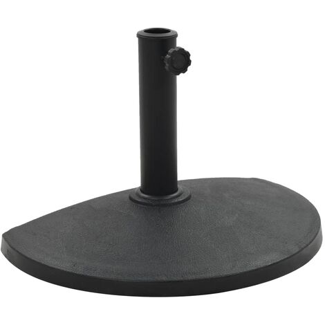 Socle demi-rond de parasol Polyrésine 9 kg Noir (1/5)