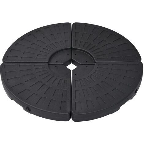 Socle de parasol en forme d'éventail 4 pcs Noir (1/5)