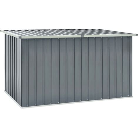 Coffre de rangement de jardin en acier Kliber 171cm - Le rangement idéal pour votre extérieur-Gris clair