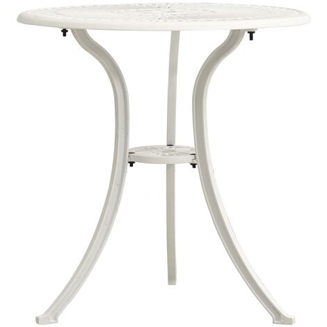 Table de jardin Blanc 62x62x65 Aluminium coulé (1/5)