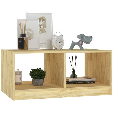 Table basse 75x50x33,5 Bois de pin massif (1/5)