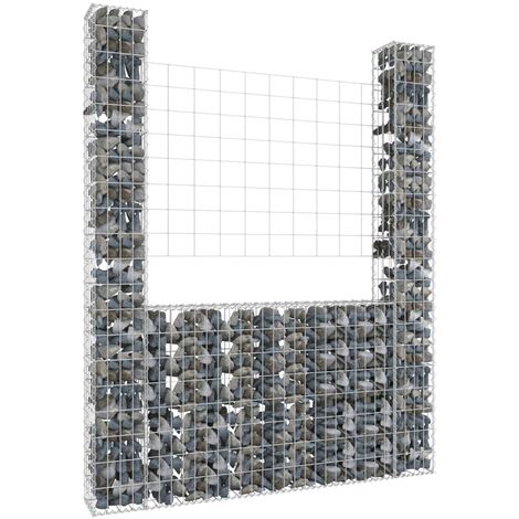 Panier de gabion en forme de U avec 2 poteaux Fer 140x20x200 (1/5)