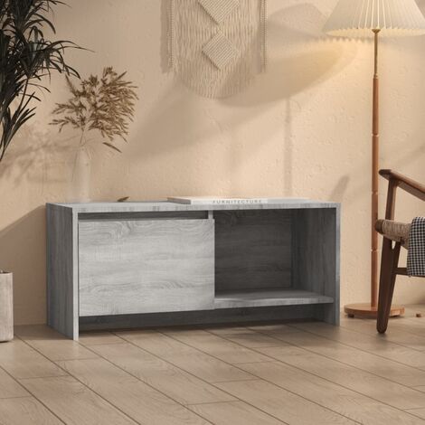 Furniture Limited - Meuble TV sonoma gris 90x35x40 cm bois (1/5)