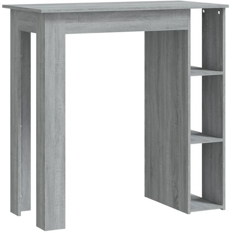 Table de bar avec étagère Sonoma gris 102x50x103,5 (1/5)