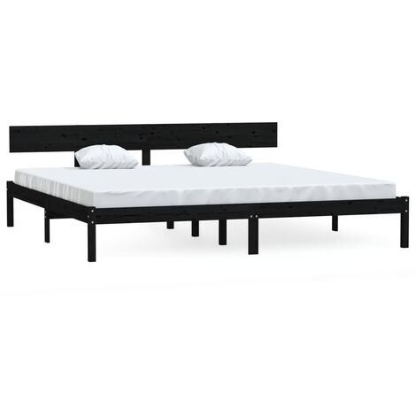 Lit Bois de pin massif noir 180x200 Natura (1/5)