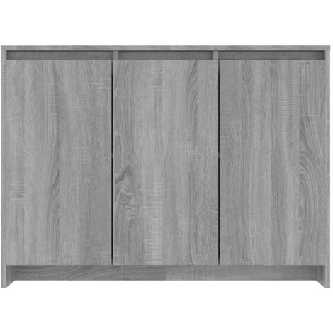 Petit buffet 3 portes 102cm – Modèle Kaola-Chêne gris (1/5)