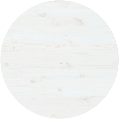 Dessus de table Blanc Ø90x2,5 Bois de pin massif (1/5)