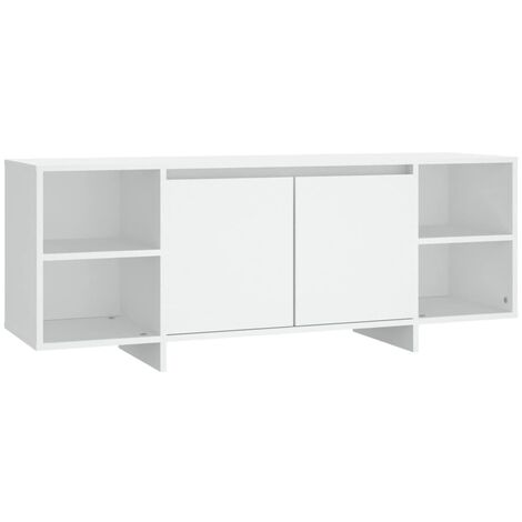 Meuble TV Blanc 130x35x50 cm (1/5)