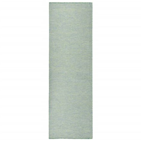 Tapis à tissage plat d'extérieur 80x250 Turquoise (1/5)