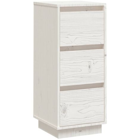 Buffet Blanc 32x34x75 Bois massif de pin (1/5)