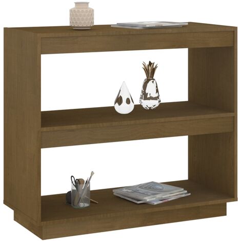 Bibliothèque Marron miel 80x35x71 Bois de pin massif (1/5)