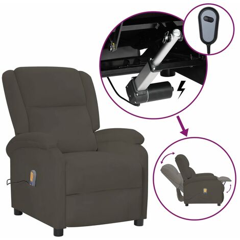 Fauteuil de massage inclinable électrique Gris foncé Velours (1/5)