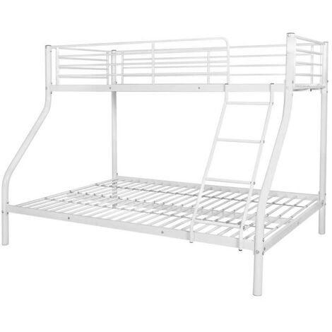 Lit superposé métal laqué blanc Jazz 90 et 140cm (1/5)