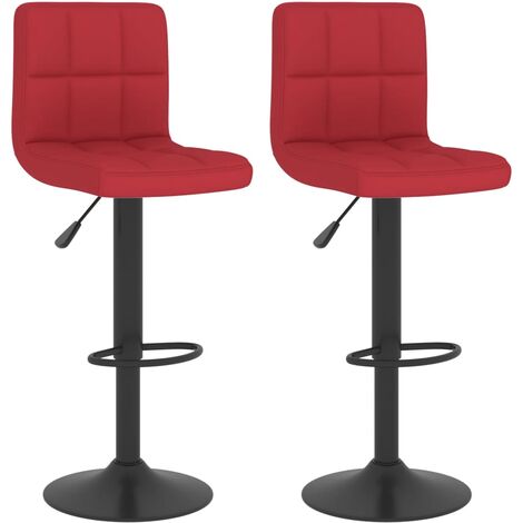 Tabourets de bar 2 pcs Rouge bordeaux Tissu (1/5)