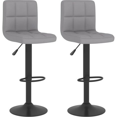 Tabourets de bar 2 pcs Gris clair Tissu 8 (1/5)