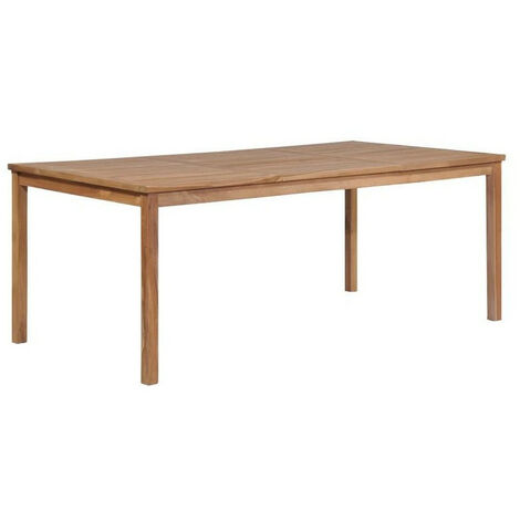 Table de jardin teck massif clair Leez 200cm (1/3)