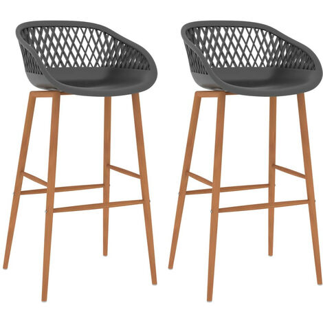 Chaises de bar 2 pcs Gris (1/5)