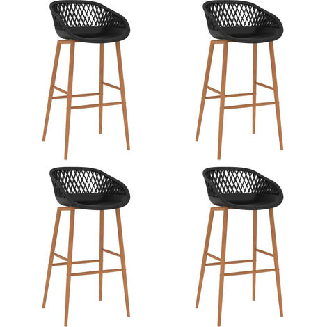 Chaises de bar 4 pcs Noir 3 (1/5)