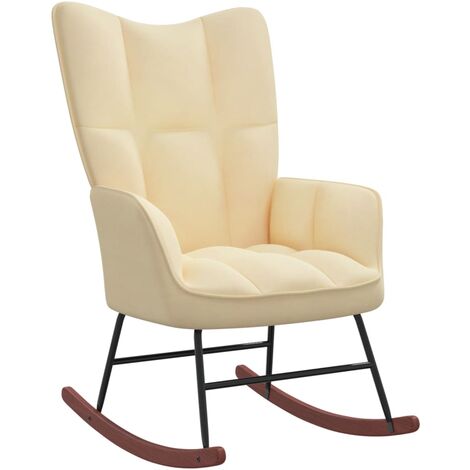 Chaise à bascule Blanc crème Velours (1/5)