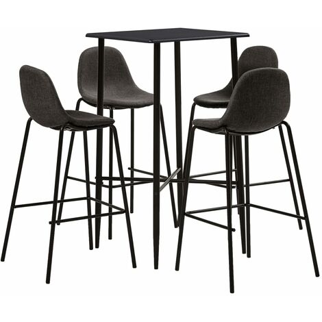 Ensemble de bar 5 pcs Tissu Gris foncé (1/5)