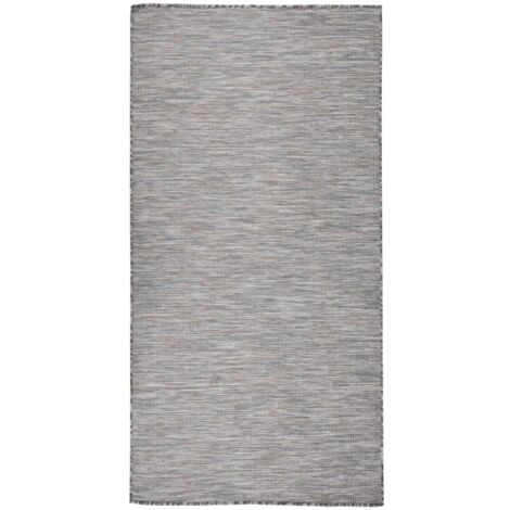 Tapis à tissage plat d'extérieur 100x200 Marron et noir (1/5)