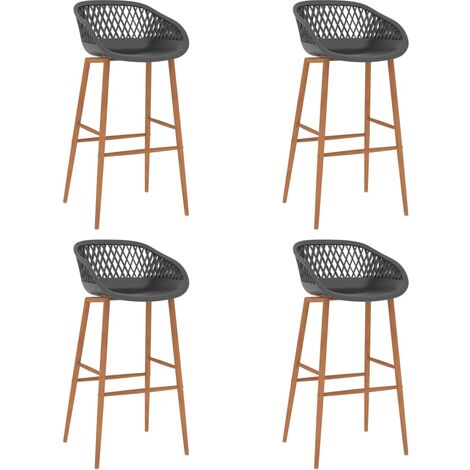 Chaises de bar 4 pcs Gris (1/5)