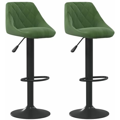 Tabourets de bar 2 pcs Vert foncé Velours (1/5)