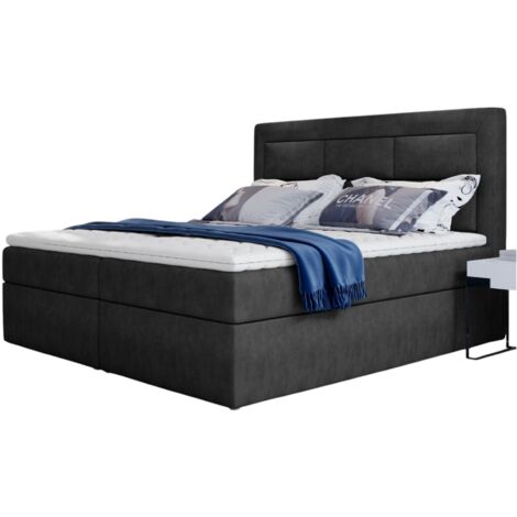 Lit continental tissu gris anthracite Balore-140x200 (1/5)