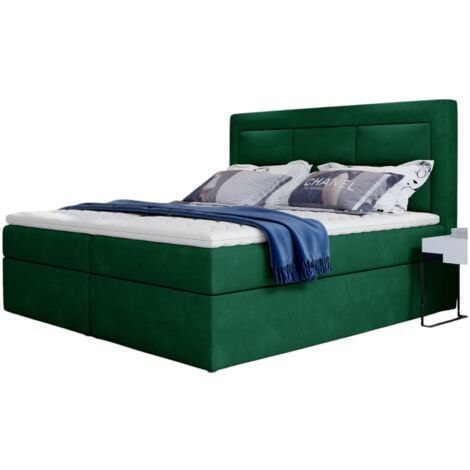 Lit continental velours vert Balore-140x200 (1/5)