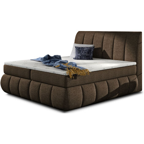 Lit continental tissu marron Florencia-140x200 (1/5)
