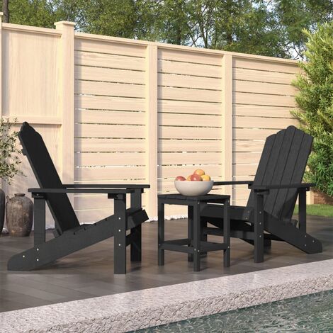 Chaises de jardin Adirondack avec table PEHD Anthracite (1/5)