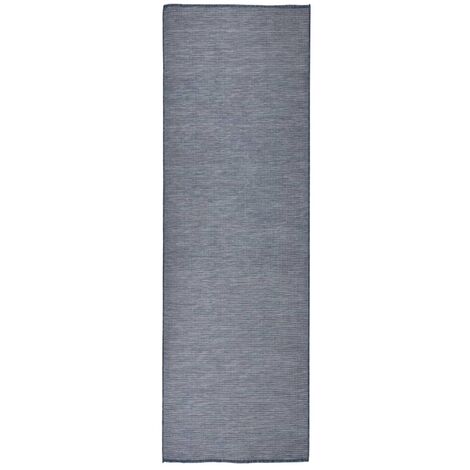 Tapis à tissage plat d'extérieur 80x250 Bleu (1/5)
