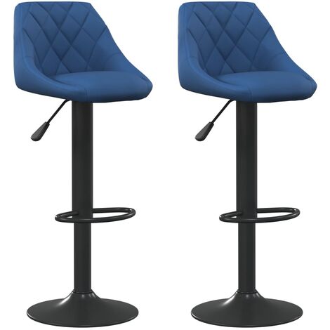 Tabourets de bar 2 pcs Bleu Velours 4 (1/5)