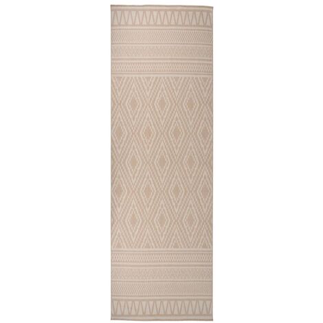 Tapis à tissage plat d'extérieur 80x250 Rayures brunes (1/5)