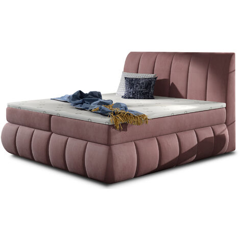 Lit continental velours rose Florencia-160x200 (1/5)