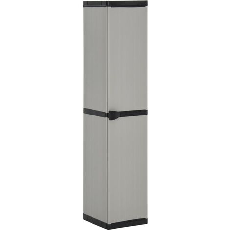 Armoire de rangement de jardin 3 étagères Gris-noir 34x40x168 (1/5)