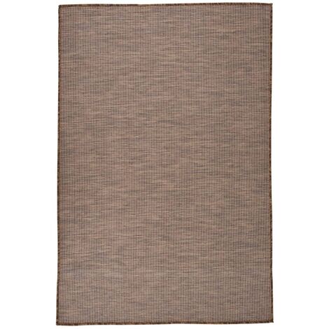 FIMEI Tapis à tissage plat d'extérieur 120x170 cm Marron (1/5)
