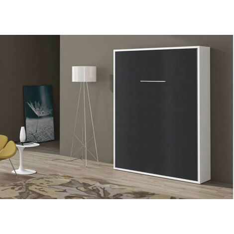 Lit escamotable vertical 120x190 Kola-Coffrage Wengué-Façade Vison 3D (1/5)