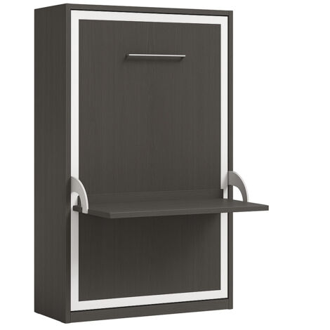 Lit escamotable verticale 90x190 avec bureau Studante-Façade Gris anthracite (1/5)