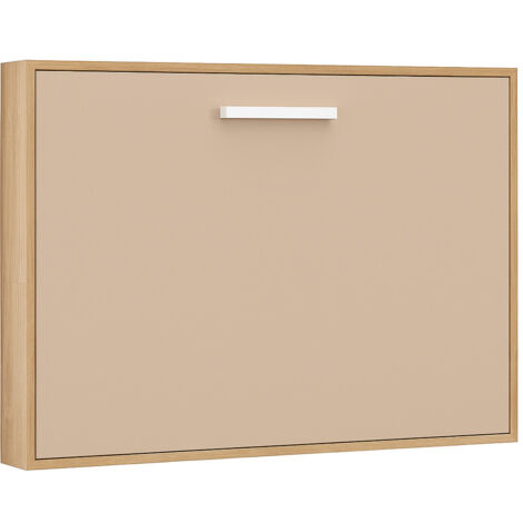Les Tendances – Lit escamotable horizontal 140x200 – Vérins à gaz pour déploiement facile – Sommier à lattes intégré – Panneaux MDF robustes (1/5)