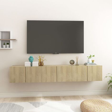 Meubles TV suspendus 3 pcs Chêne sonoma 60x30x30 (1/5)