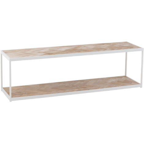 Table basse zigzag en bois naturel blanc Girard L 150cm (1/5)