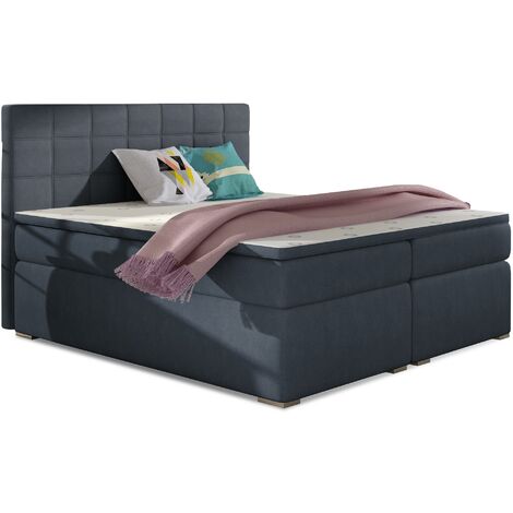 Lit chambre d'hôtel avec matelas tissu bleu turquin Alko-160x200 (1/5)