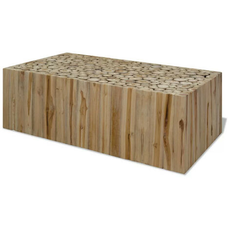Table basse rectangulaire teck massif foncé Heavy (1/5)