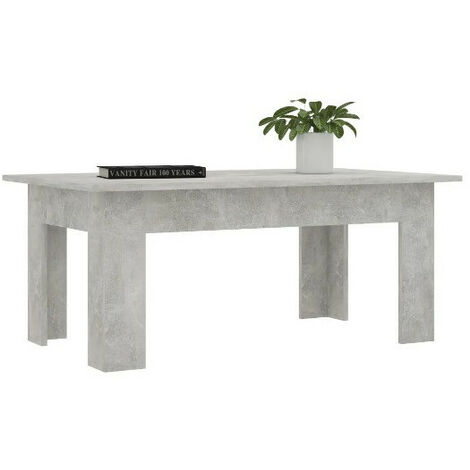Table basse rectangulaire bois gris béton Léonie (1/5)